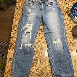 Women's Distressed Light Blue Skinny Jeans